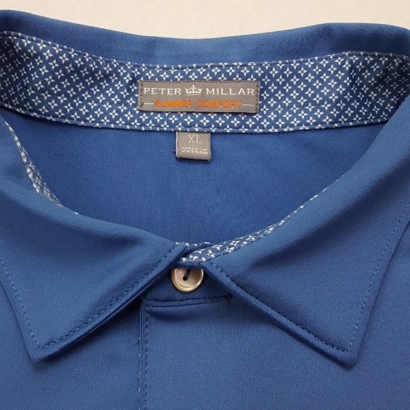 Peter Millar Blue Polo XL Summer Comfort Golf Shir - Picture 2 of 8